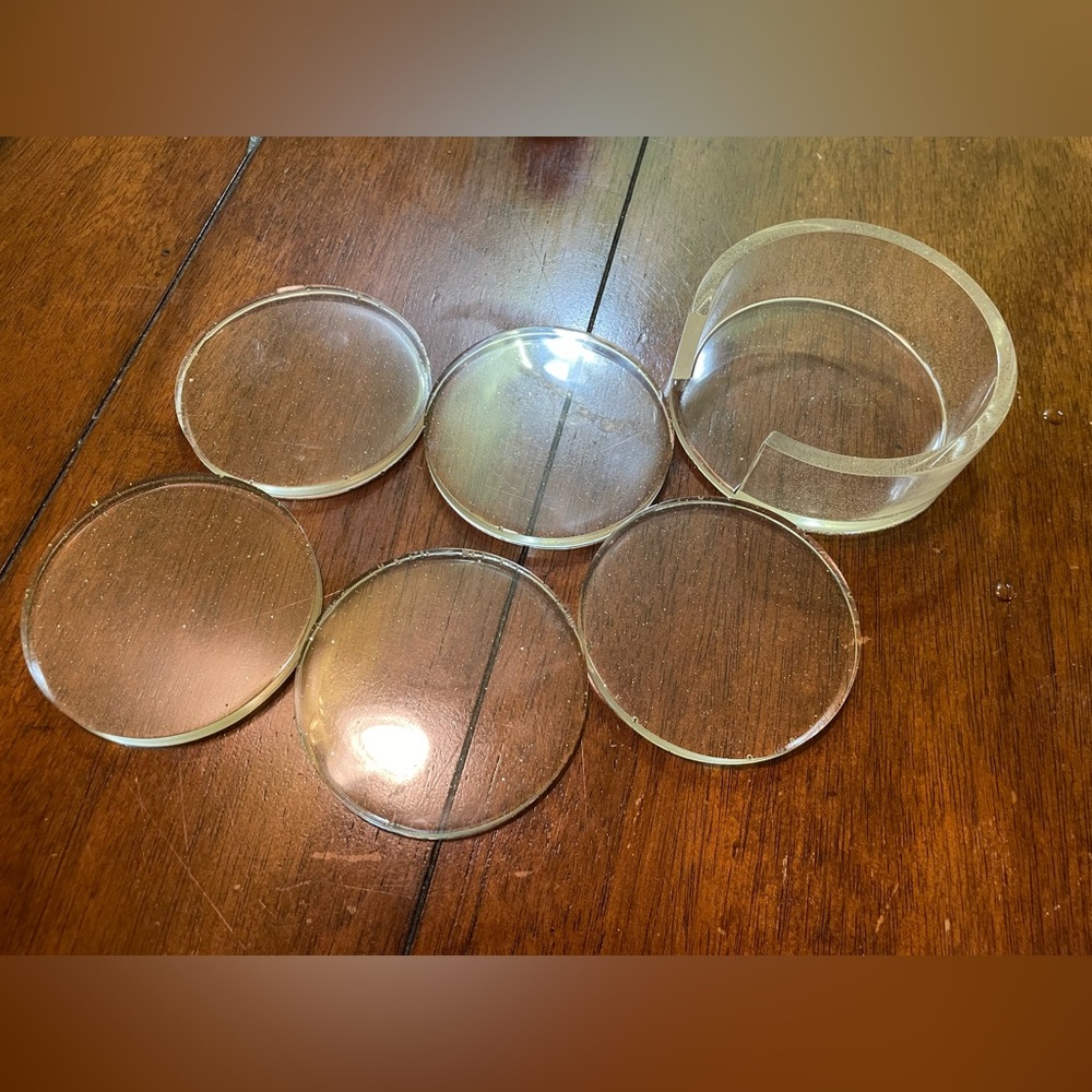 Homemade sparkly epoxy coasters set of 5 coasters with holder
